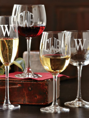 Monogrammed Red Wine Glasses