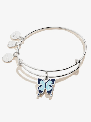 Blue Swallowtail Butterfly Charm Bangle