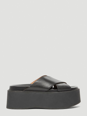 Marni Criss-cross Platform Wedges