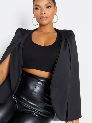 Plus Black Cape Blazer