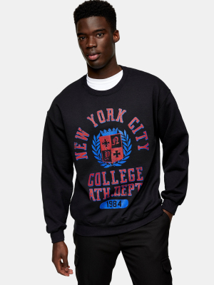 Nyc College Sweatshirt In Black