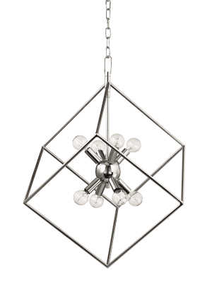 Roundout 8 Light Pendant Polished Nickel