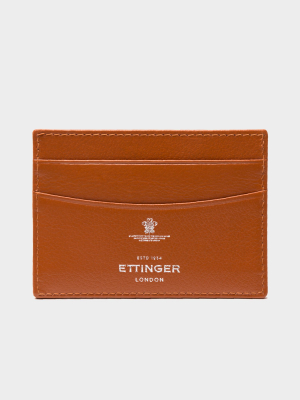 Ettinger Capra Flat Credit Card Case In Tan