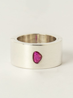 Sistema Ring (0.3 Ct, Punchout Setting, Ruby Faceted Slab, 12mm, Pa+rub)