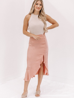 Rose Dotted Midi Skirt