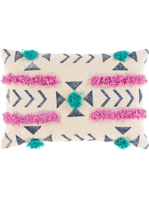 Philip Lumbar Pillow Beige/bright Pink/dark Blue