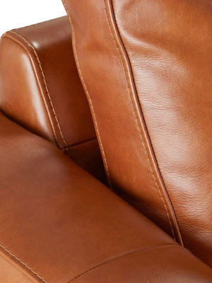 Braxten Leather Left Chaise Sectional