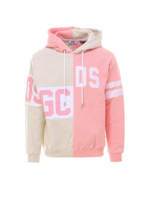 Gcds Panelled Logo Print Hoodie