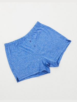 Asos Design Boxers In Blue Marl Microfiber