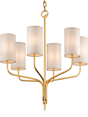 Juniper 6lt Chandelier Gold Leaf