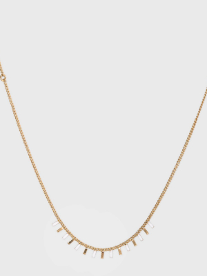 Enamel With Beaded Necklace - A New Day™ Gold