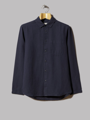 Folk Stitch Pocket Shirt (navy)