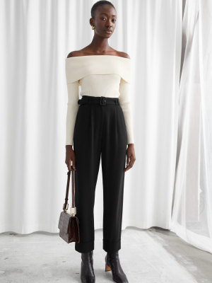 Belted High Waist Trousers