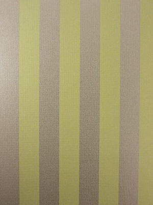 Metallico Stripe Wallpaper In Cream And Lime Color By Osborne & Little