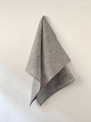 Linen Towel | Grey/white Stripe