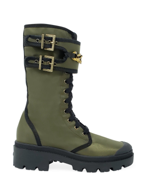 Double Buckle Boot - Vegan - Army Green