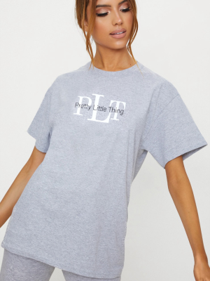 Prettylittlething Grey Oversized Slogan T Shirt