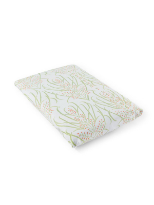 Light Teal Vines Suzani Fitted Crib Sheet - Bedding