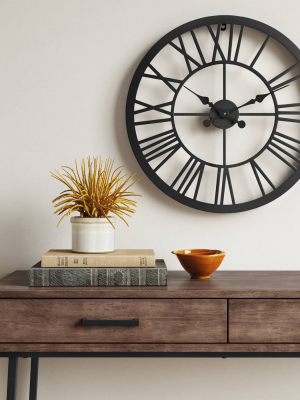 23" Metal Wall Clock Black - Threshold™