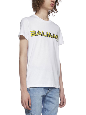 Balmain Logo Printed Crewneck T-shirt