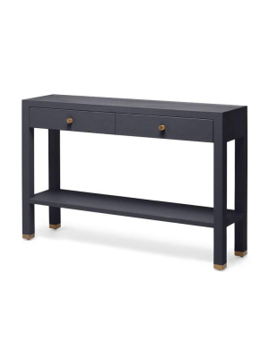 Jarin Console Dark Navy Faux Belgian Linen