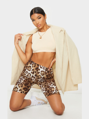 Brown Leopard Slinky Bike Short