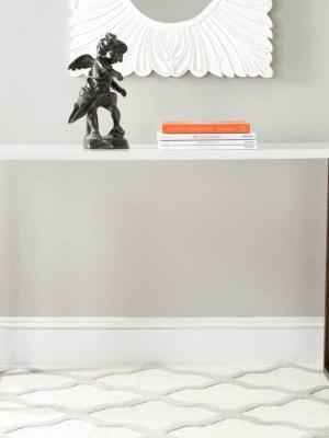 Balin Lacquer Console Table White/dark Brown