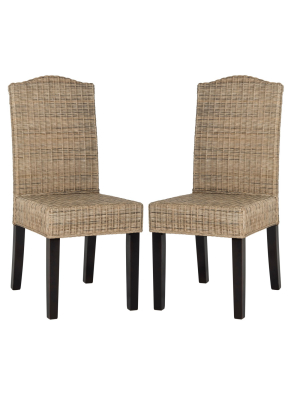 Set Of 2 Odette Wicker Dining Chair - Safavieh