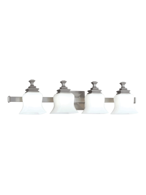 Hudson Valley Lighting Wilton 4-bulb Vanity Lamp - Satin Nickel & Opal Matte