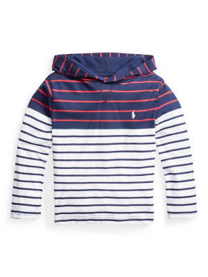 Striped Cotton Hooded Tee