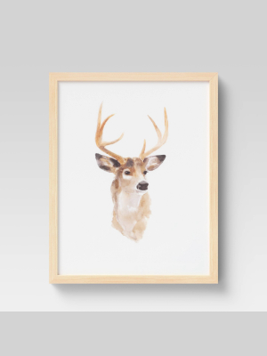 16" X 20" Winter White Tail Framed Wall Print - Threshold™