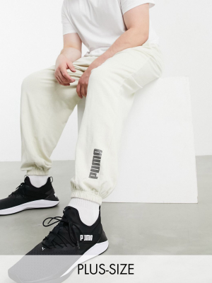 Puma Plus Oversized Sweatpants In Washed White