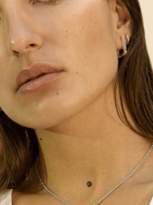 Silver Chunky Square Hoops