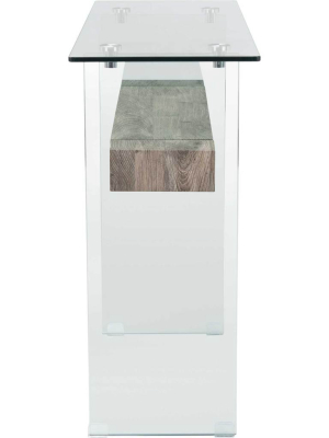 Karis Console Table Glass/gray Oak
