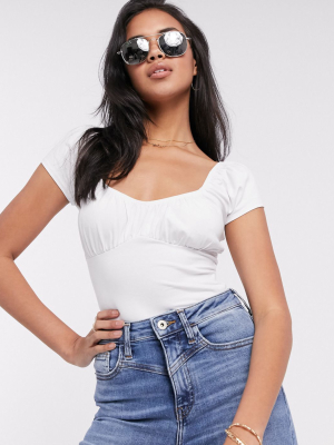 Asos Design Ruched Bust Body In White