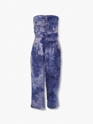 Tie-dye Strapless Jumpsuit