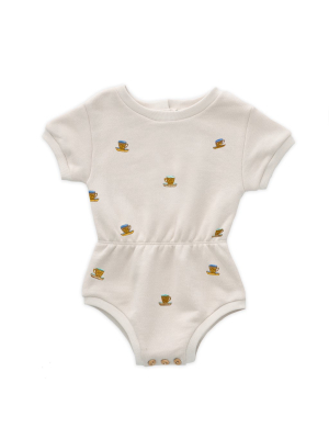 Oeuf Terry Romper - Gardenia/tea