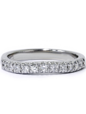 Pompeii3 White Gold 1/4ct Diamond Curved Wedding 14k New Ring