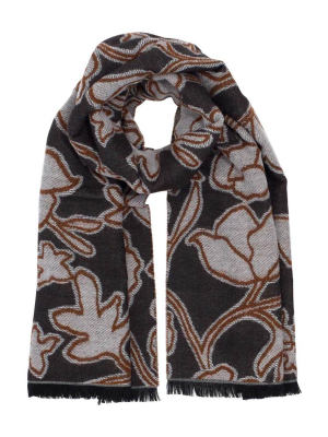 Graphic Floral Jacquard Scarf