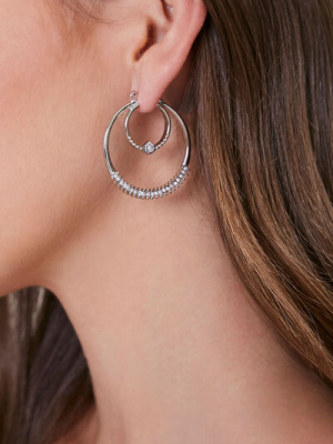 Rhinestone Layered-hoop Earrings