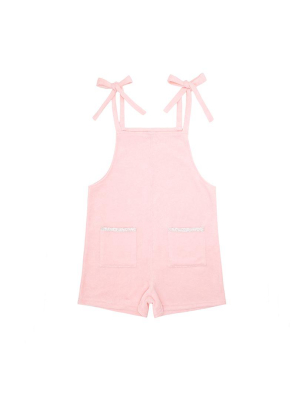 Girls Pink French Terry Romper