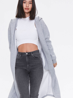 Fleece Hooded Duster Jacket