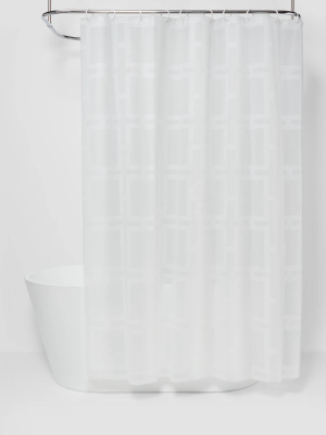 Grid Shower Curtain White - Room Essentials™