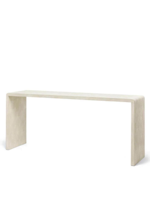 Harlow 72" Console Ivory Faux Shagreen