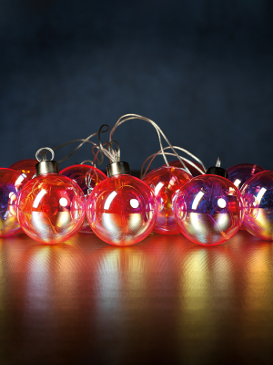 Set Of 10 Rainbow Led String Lights In Box - Pink Rainbow