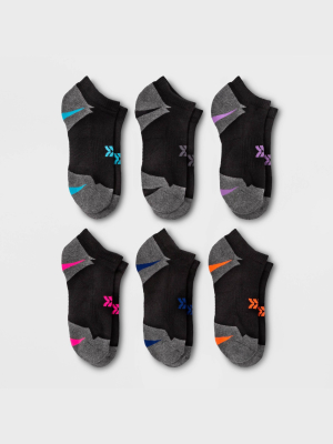 Women's Cushioned Active Accents 6pk No Show Athletic Socks - All In Motion™ 4-10