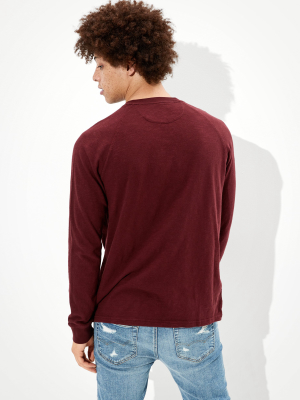 Ae Super Soft Long Sleeve Henley T-shirt