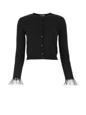 Redvalentino Ruffled Cuff Cropped Cardigan