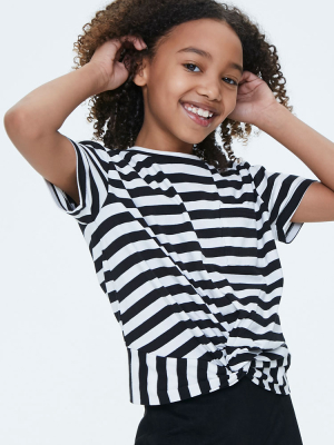 Girls Striped Knotted Tee (kids)