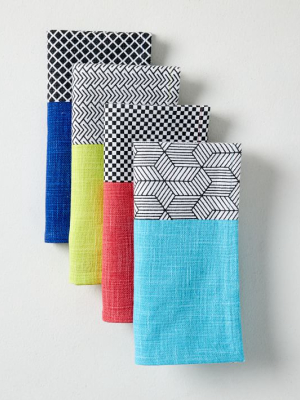 Geo Colorblock Napkins - Bright (set Of 4)